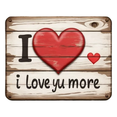 I Love you more written on a sign sticker