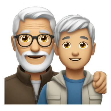 gray-haired thing and little grandson sticker