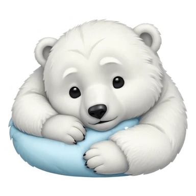 cute baby polar bear napping sticker
