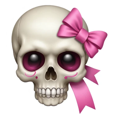 A skull with a small pink ribbon on the side of its head sticker