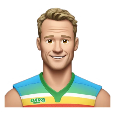 Jonathan Toews as rainbow beach bum sticker