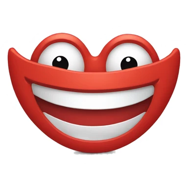 red smiling face sticker
