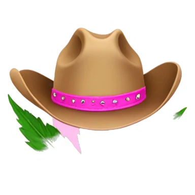 weed leaf with pink cowgirl hat sticker
