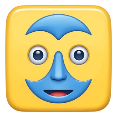 geometery dash square yellow body blue face sticker