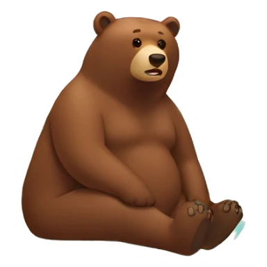 Brown bear sunbathing sticker