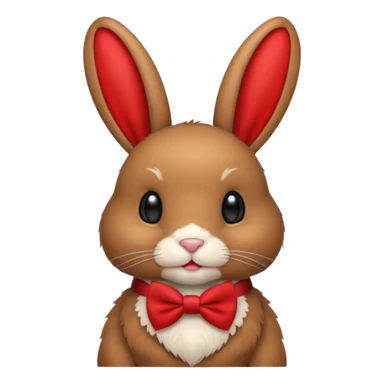 brown bunny with red bowtie sticker
