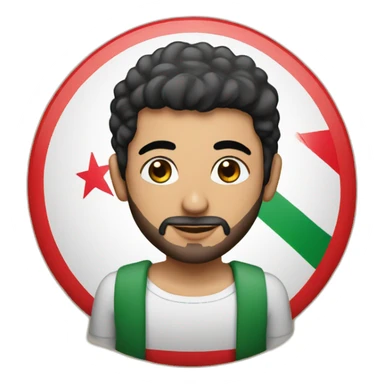 a tunisian guy with with Palestine tatto sticker