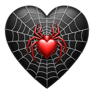 goth heart with a spiderweb sticker