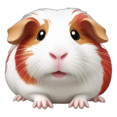 Guinea pig White and Red sticker