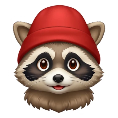 raccoon wearing a red hat sticker