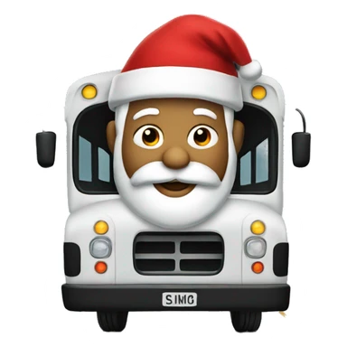 Santa in a bus  sticker