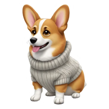 Corgi dog wearing a sweater  sticker