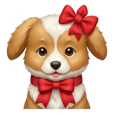 Cute puppy with bow sticker