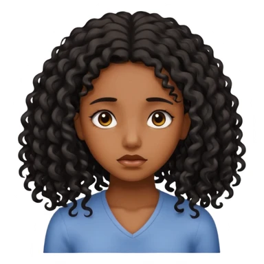 sad beautiful brown skin girl with itchy scalp sticker