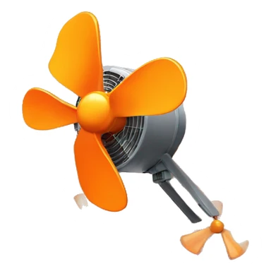 3D Orange Electric Fan sticker