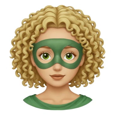 blond curly haired woman with full face clay mask sticker