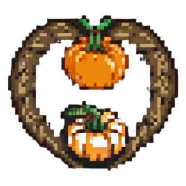 heart made of a mushroom and a pumpkin combined sticker