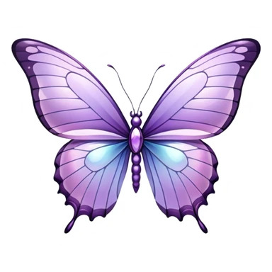 Lilac lavender Iridescent glass crystal butterfly sticker
