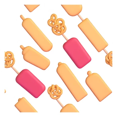 row of 3d food snacks sticker