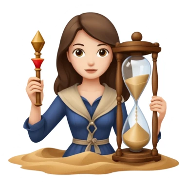 woman holding hourglass sticker