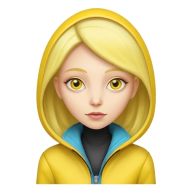 Lady Alien with yellow jacket, Half body. sticker