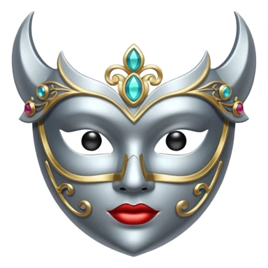 silver mask with gems sticker