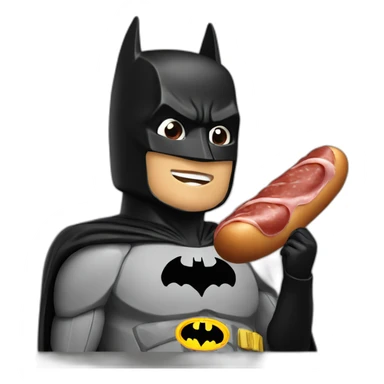 Batman eating sausage sticker