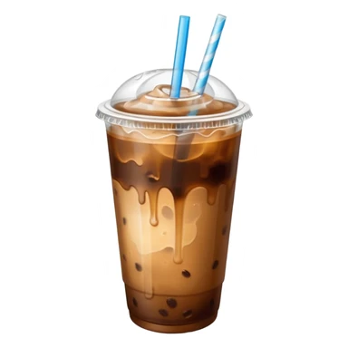  plastic cup of iced coffee with straw sticker