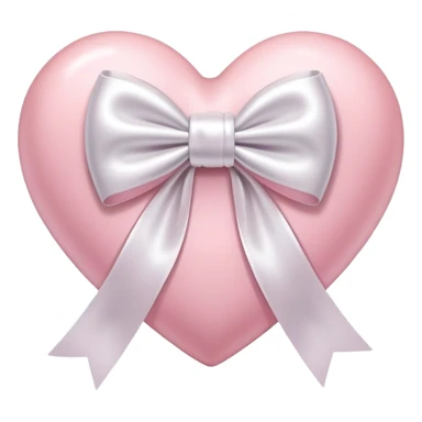 light pink heart with white bow sticker