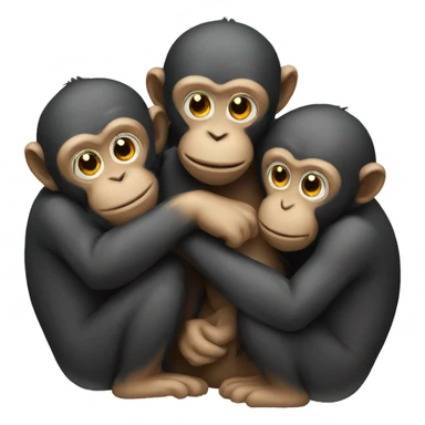 three monkeys hugging  sticker