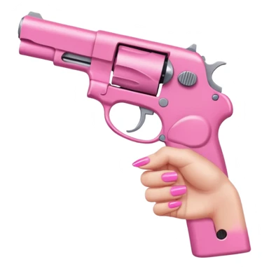 Image of only a hand Holding a pink gun. The nails should be pink too. The gun should be a pistol  sticker