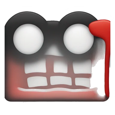 A wavy black and red rectangle with a medium sized yellow circle in the middle" or "A black and red rectangle with a medium sized yellow circle in the middle sticker