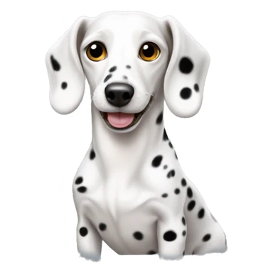 White dachshund dog with black spots sticker