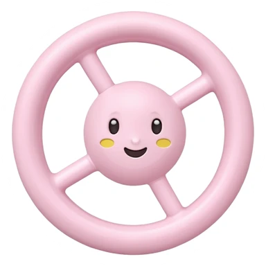 White and light pink baby shaker rattle toy sticker