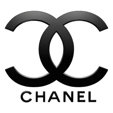 Chanel logo, elegant, minimal, black and white sticker