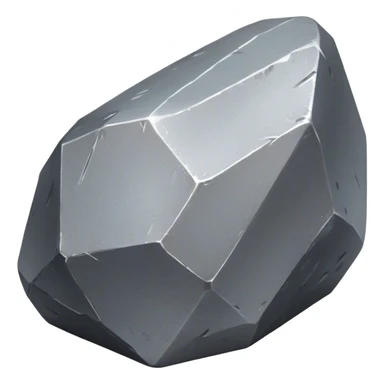 Cinematic Realistic Lead Ore, Heavy and dense, with a matte gray surface and subtle metallic glimmer. The metal's weight and durability are evident, with soft, sharp edges and a slight texture that enhances its solid presence. Soft glowing outline, capturing the essence of raw strength and industrial power in lead ore. sticker