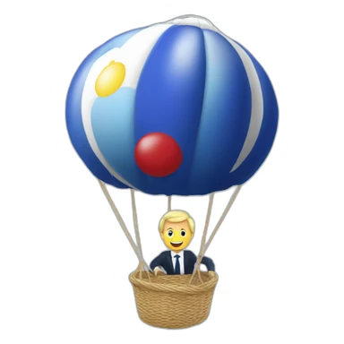 Macron Il le pen dans une montgolfière sticker