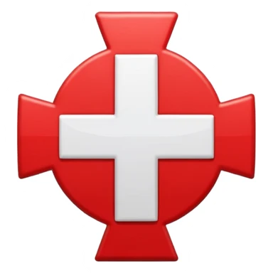 red medical cross symbol on a white3 background sticker