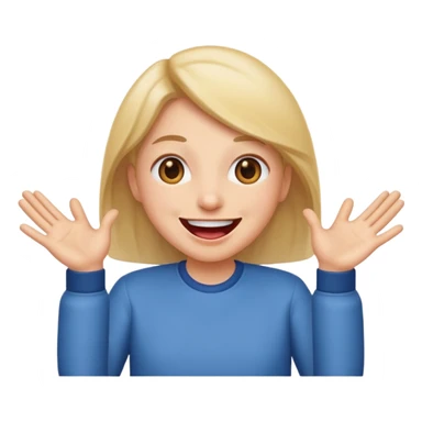 Normal emoji smiling with tongue out with hands to the side sticker