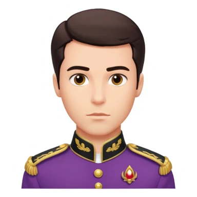 adult prince eric with serious facial expression and prince uniform sticker