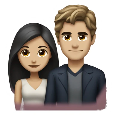 Stefan Salvatore and Elena Gilbert  sticker