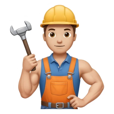 a handyman holding a wrench in this right hand and a hammer in his left hand sticker
