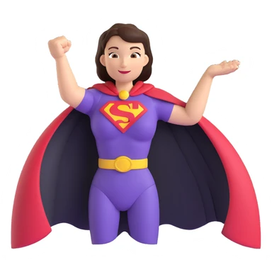 super mom, flexing arm, strong, cape sticker