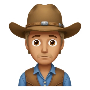 Sad cowboy sticker