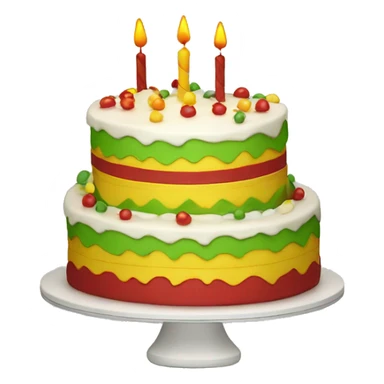 birthday cake wirh red yellow ang green colours sticker