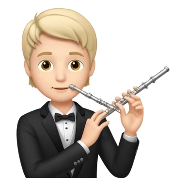 male flute player sticker