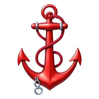red glitter anchor sticker