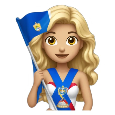 Miss universe 2023 holding the Nicaragua flag sticker