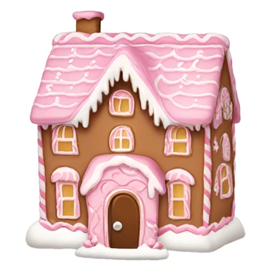 Cosy light pink gingerbread house  sticker