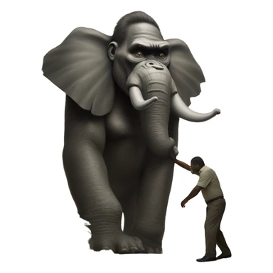 kingkong unites with the ancient elephant sticker